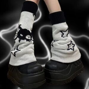 Black and White Leg Warmers